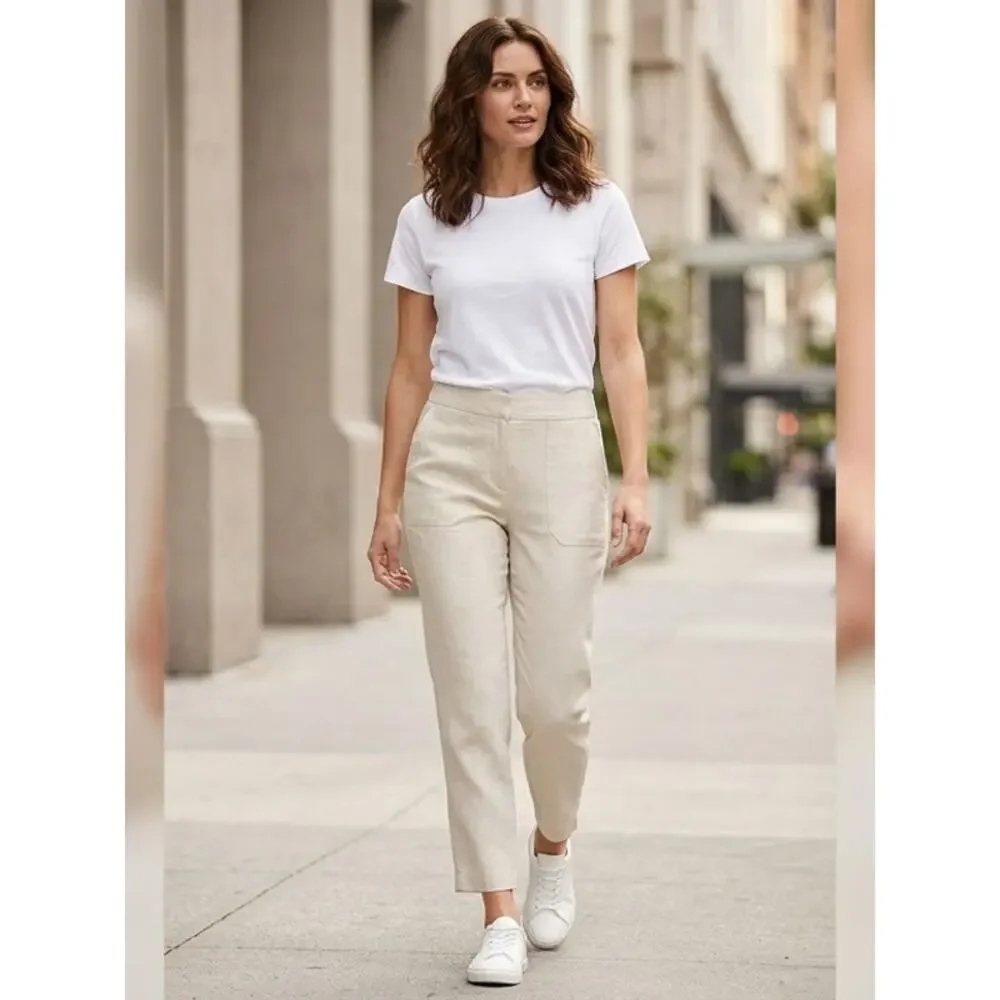 BANANA REPUBLIC Linen Beige Lightweight Pants Women Size 2
